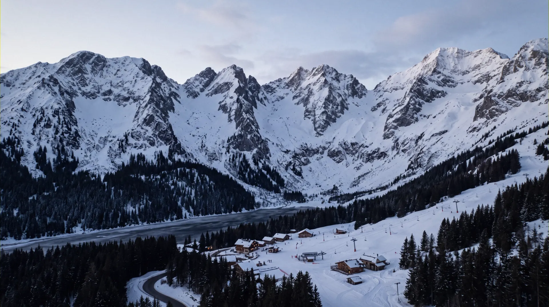 The Lizard Range above Fernie Alpine Resort in British Columbia, where the ski-in ski-out lodging at Fernie sits at the base of the Elk Quad