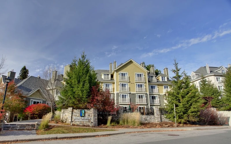 Ermitage du Lac on the lowest village tier, below the ski-in ski-out hotels of Mont-Tremblant, Quebec
