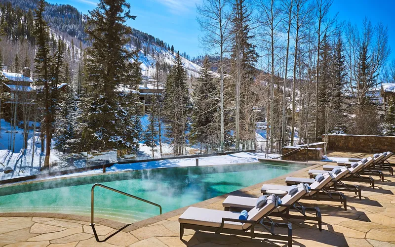 Grand Hyatt Vail beside the Cascade Village chairlift, the one true ski-in ski-out hotel in Vail, Colorado