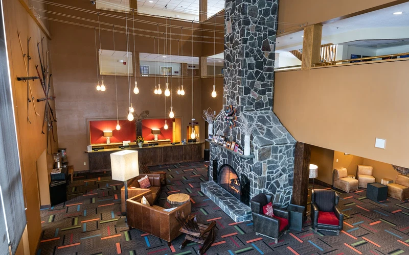 The Grand Summit Hotel in the White Cap basin at Sunday River, Maine, a slopeside ski-in ski-out hotel
