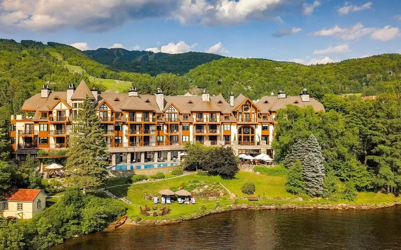 Hôtel Quintessence on the shore of Lac Tremblant, below the ski-in ski-out hotels of Mont-Tremblant, Quebec