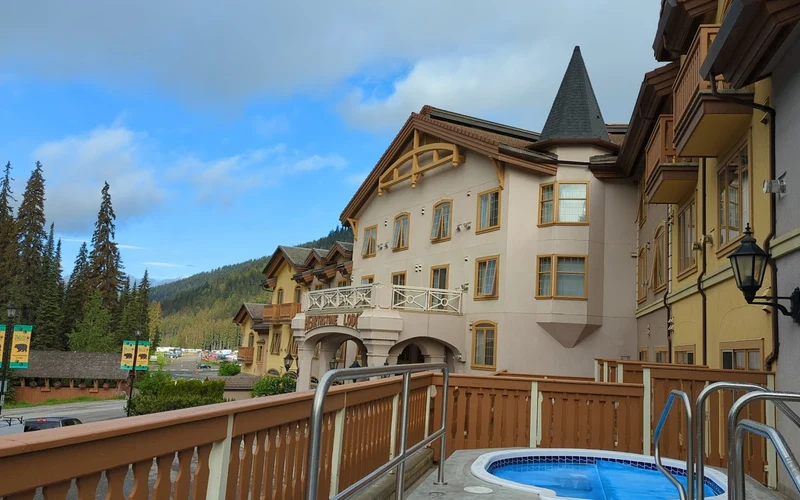 Hearthstone Lodge in the heart of Sun Peaks village, ski-in ski-out lodging on Creekside Way, British Columbia