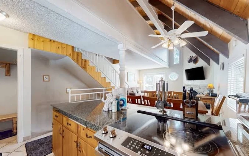 Mammoth View Villas condo above The Village, a walk from the ski-in ski-out lodging at Mammoth Mountain, California