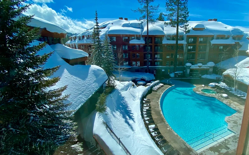 Marriott Grand Residence Club beside the gondola plaza on Heavenly Village Way, the closest of the ski-in ski-out hotels searches return in Lake Tahoe, California