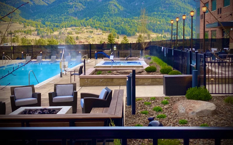 The Wilson Hotel in Big Sky Town Center, Montana, seven miles below the ski-in ski-out hotels at Mountain Village