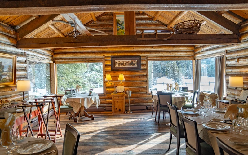 Ski Tip Lodge on Montezuma Road, an 1880s stagecoach stop east of the ski-in ski-out lodging at Keystone, Colorado
