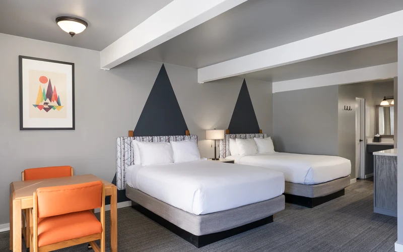 Tamarack Lodge on Walnut Avenue in Ketchum, Idaho, an in-town base for skiers searching for ski-in ski-out lodging at Sun Valley