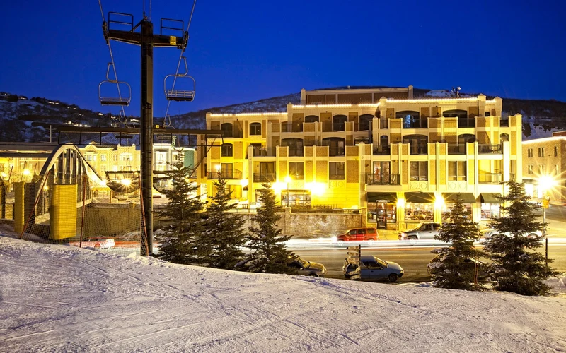 The Caledonian residences above the Town Lift on Main Street, a ski-in ski-out hotel in Park City, Utah