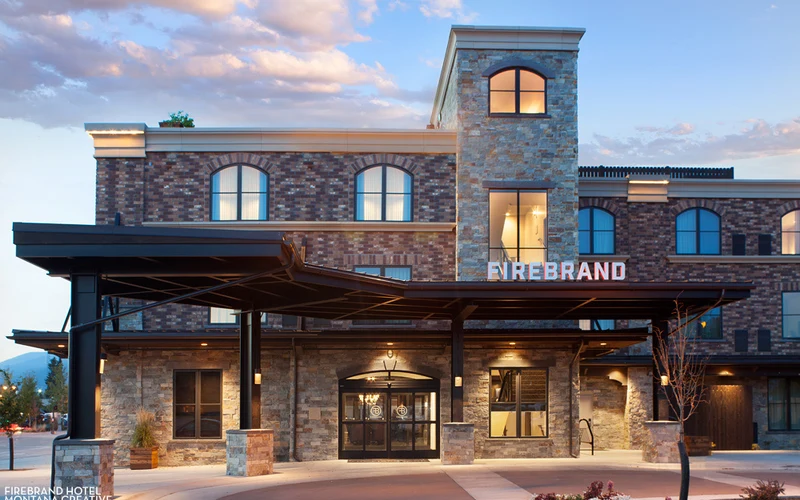 The Firebrand Hotel in downtown Whitefish, shuttle-distance from the ski-in ski-out lodging at Whitefish Mountain Resort, Montana