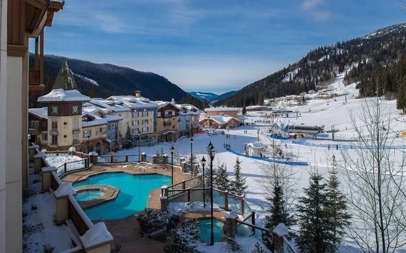 The Residences at Sun Peaks Grand on Village Way, ski-in ski-out condominiums at the Sundance base, British Columbia