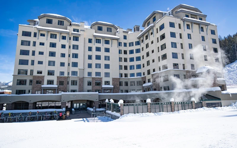 The Summit Hotel on the Mountain Village snowfront at Big Sky, Montana, a ski-in ski-out hotel