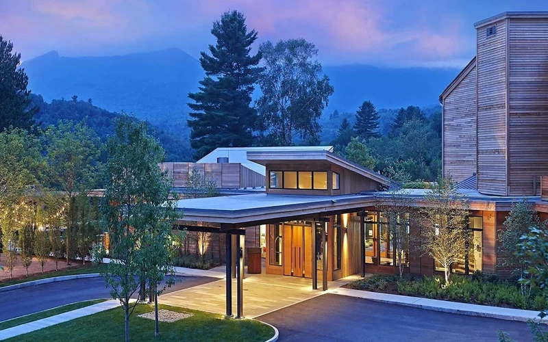Topnotch Resort on Mountain Road, four miles from the ski-in ski-out lodging at Stowe, Vermont