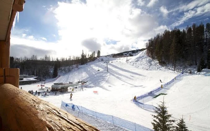 Trickle Creek Lodge at the bottom of the Main run, the true ski-in ski-out lodging at Kimberley Alpine Resort, British Columbia