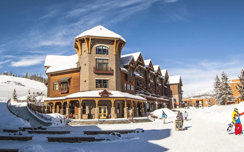 Village Center condo-hotel on the Mountain Village plaza at Big Sky, Montana