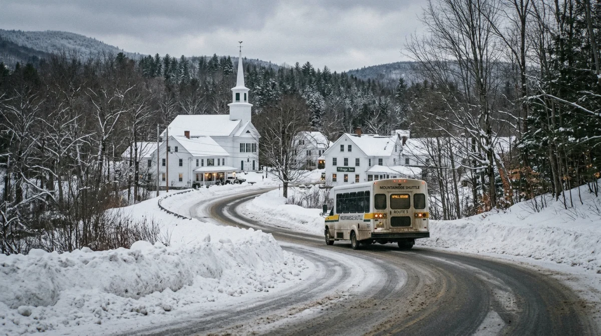 Mountain Road, Route 108, running from Stowe village up towards the ski-in ski-out lodging at Stowe, Vermont